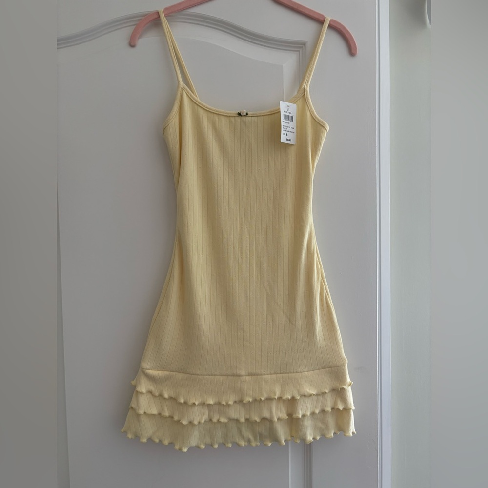 Windsor Yellow Ribbed Sleeveless Dress